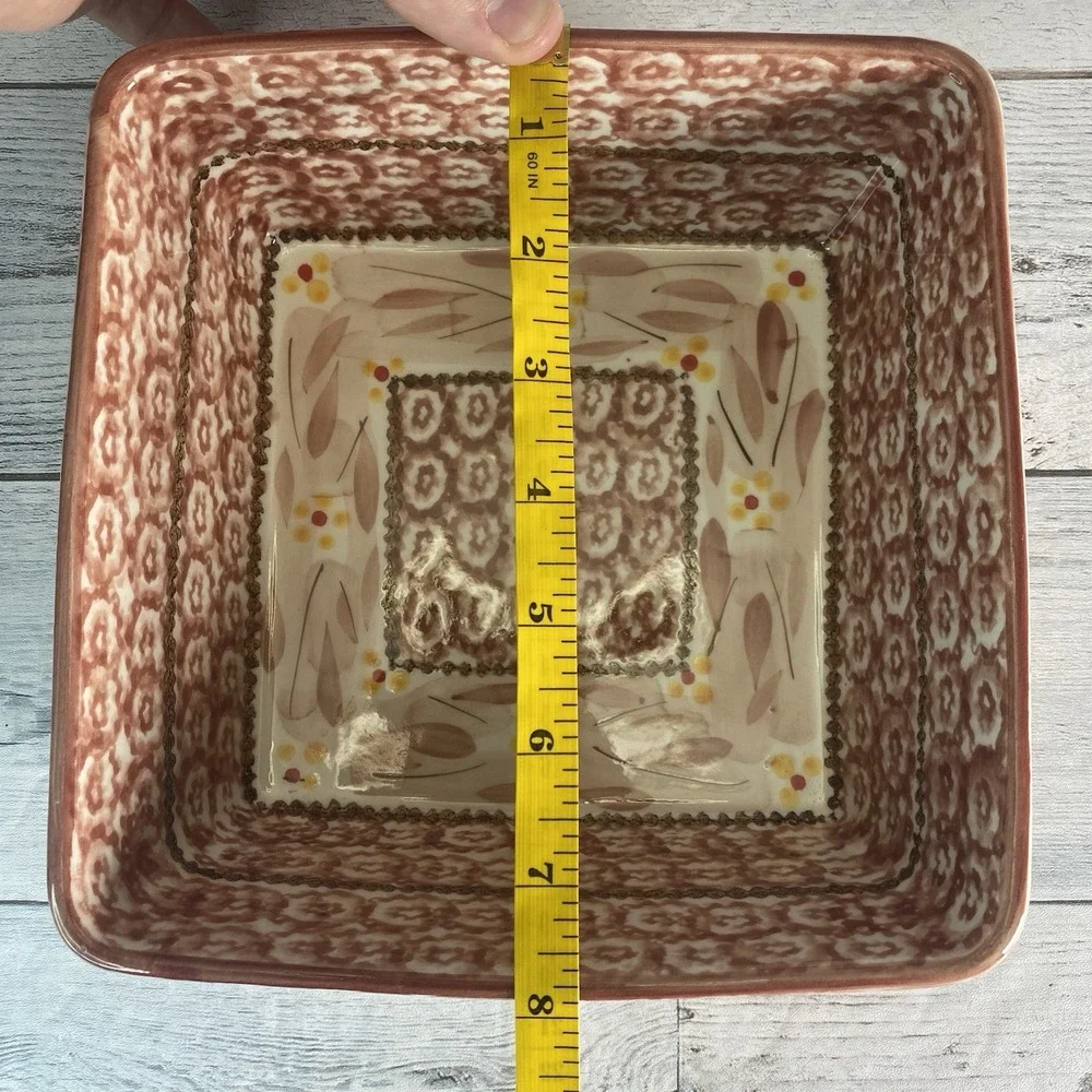 Temptations By Tara Old World Baking Serving Dish Square 8 Inch Cranberry